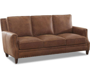 Arbor Leather Sofa with Down Blend Cushions (80&quot;) Made to order leathers
