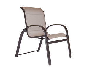 Bayside Sling Low Back Dining Arm Chair (Made to order fabrics and finishes)