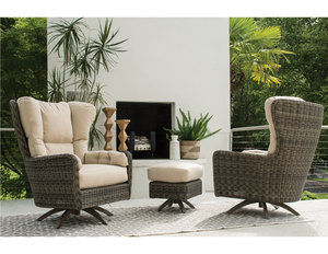 Cocoon High Back Swivel Chair and Ottoman - Made to order fabrics