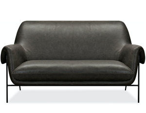 Ambroise Leather Settee with Metal Frame