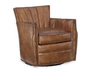 Carson Leather Swivel Club Chair (Checkmate Pawn)