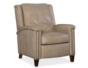 Kelly Push Back Leather Recliner (Tan)