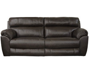Costa Lay Flat Leather Reclining Sofa in Chocolate (88&quot;)