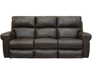 Torretta Leather Power Lay Flat Reclining Sofa in Chocolate (87&quot;)