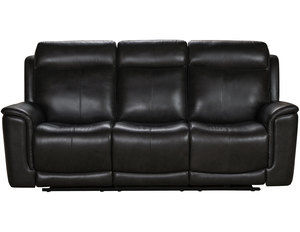 Burbank Leather Power Headrest - Power Lumbar - Power Reclining Sofa in Smokey Gray