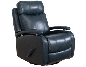 Duffy Leather Swivel Glider Recliner (Sapphire Blue)