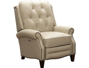 Ava Leather Power Recliner in Cream