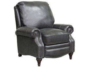 Avery Leather Recliner in Gray
