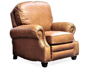 Longhorn Top Grain Leather Recliner in Chaps Saddle