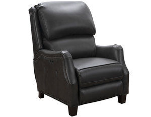 Morrison Big &amp; Tall Power Leather Recliner in Graphite