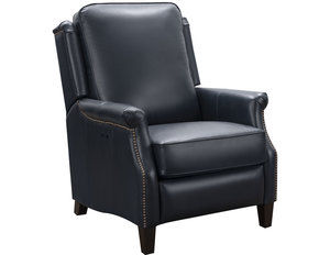 Riley Leather Power Recliner in Blue