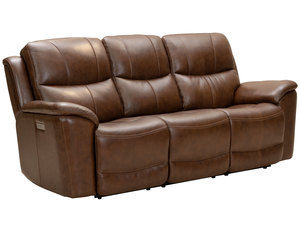 Kaden Leather Power Headrest - Power Lumbar - Power Reclining Sofa in Brown