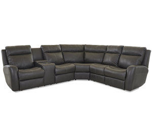 Brooks Leather Power Headrest Power Reclining Sectional w/Optional Heat &amp; Massage (Made to order leathers)