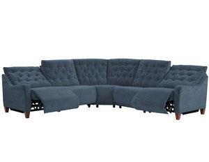 Chelsea 5 Piece Power Reclining Sectional in Willow Blue