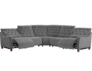 Chelsea 5 Piece Power Reclining Sectional in Willow Grey