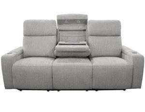 Orpheus Bisque Power Headrest Power Reclining Sofa with Center Console