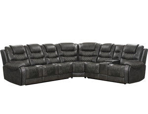 Outlaw Stallion Power Headrest Power Reclining Sectional (Faux Leather)