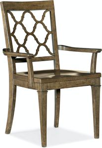 Montebello Wood Seat Arm Chair (Brown)