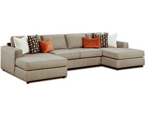 Monroe Ash Three Piece Dual Chaise Stationary Sectional