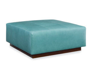 Gretchen 41&quot; Square Leather Ottoman (Made to order leathers)