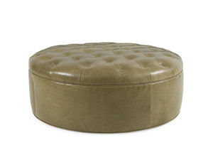 Columbus Leather 40&quot; or 49&quot; Oval Ottoman (Made to Order Leather)