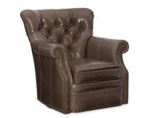 Kirby Leather Swivel Tub Chair 8-Way Tie (Made to order leathers)