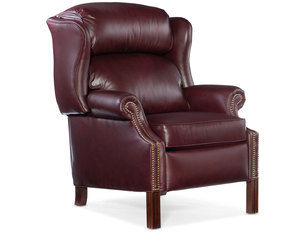 Chippendale Reclining Leather Wing Chair (Made to order leathers)