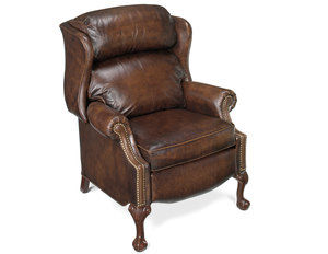 Maxwell Ball And Claw Leather Reclining Wing Chair (Made to order leathers)