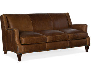 Kane Leather Stationary Sofa 8-Way Tie (Made to order leathers)
