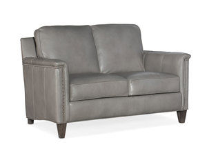 Davidson Stationary Leather Loveseat 8-Way Hand Tie (Made to order leathers)