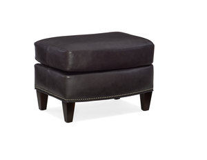 Rodney Stationary Leather Ottoman (Made to order leathers)