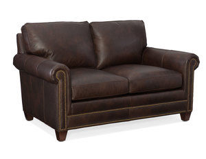 Raylen Stationary Leather Loveseat 8-Way Tie (Made to order leathers)