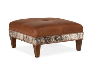 Fair-N-Square Square Leather Ottoman (Made to order leathers)
