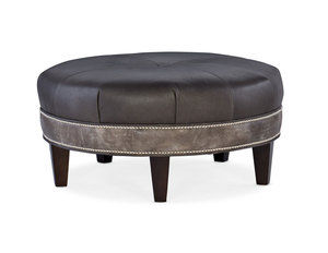 Well-Rounded Leather Ottoman (Made to order leathers)