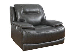 Colossus Grey Power Headrest Power Leather Recliner (Wide Seat)