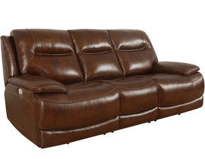 Colossus Brown Power Headrest Power Reclining Leather Sofa