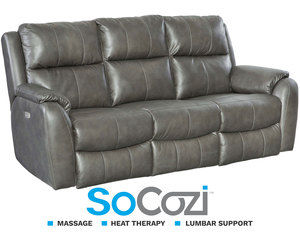 Marquis Reclining Sofa w/ Massage + Heat + Lumbar + Free Power Headrest