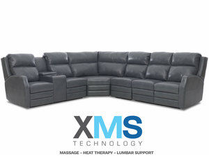 Kamiah Leather Reclining Sectional w/ Massage + Heat + Lumbar + Free Power Headrest (Made to order leathers)