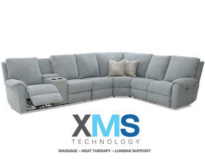 Davos Reclining Sectional w/ XMS Heat, Massage and Lumbar + Free Power Headrest (Made to order fabrics)