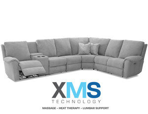 Davos Leather Reclining Sectional w/ XMS Heat, Massage and Lumbar + Free Power Headrest (Made to order leathers)
