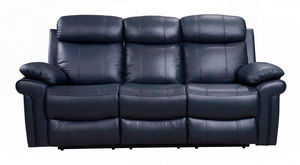 Joplin Power Leather Reclining Sofa in Blue
