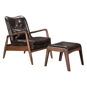Bully Lounge Chair &amp; Ottoman Brown
