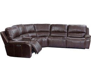 Potter Leather Power Headrest Power Reclining Sectional