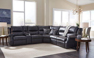 Hawkins 759 Leather Power Headrest Power Reclining Sectional