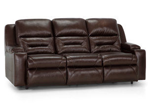 Beacon 798 Leather Power Headrest Power Reclining Sofa with Power Lumbar, USB Charging and Lighted Cupholders (3 Colors)