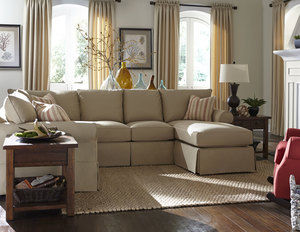 Jenny Slipcover Sectional with Down Cushions (Made to order fabrics)