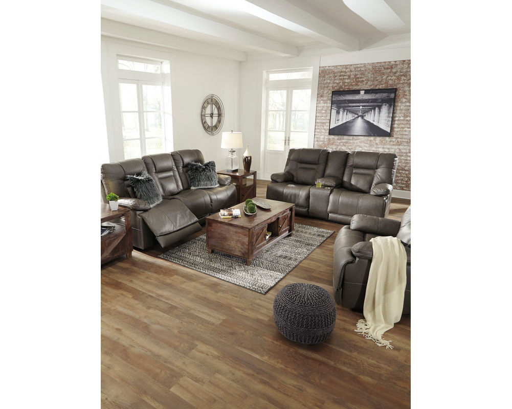 Wurstrow Power Headrest Power Reclining Leather Sofa Sofas and