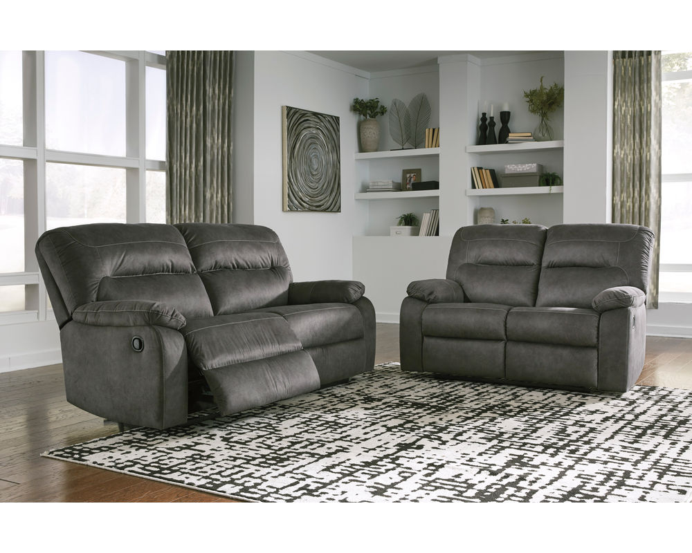 Bolzano Double Reclining Sofa in Slate Sofas and Sectionals
