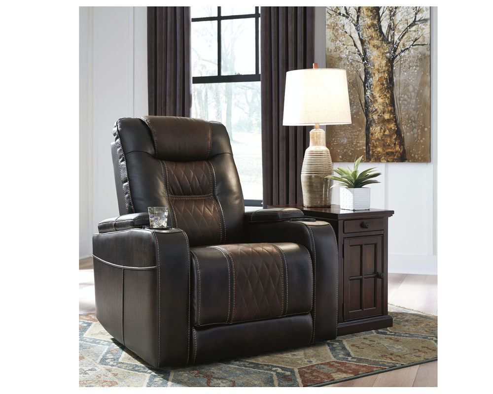 Composer 21507 Power Recliner with Power Headrest (brown faux