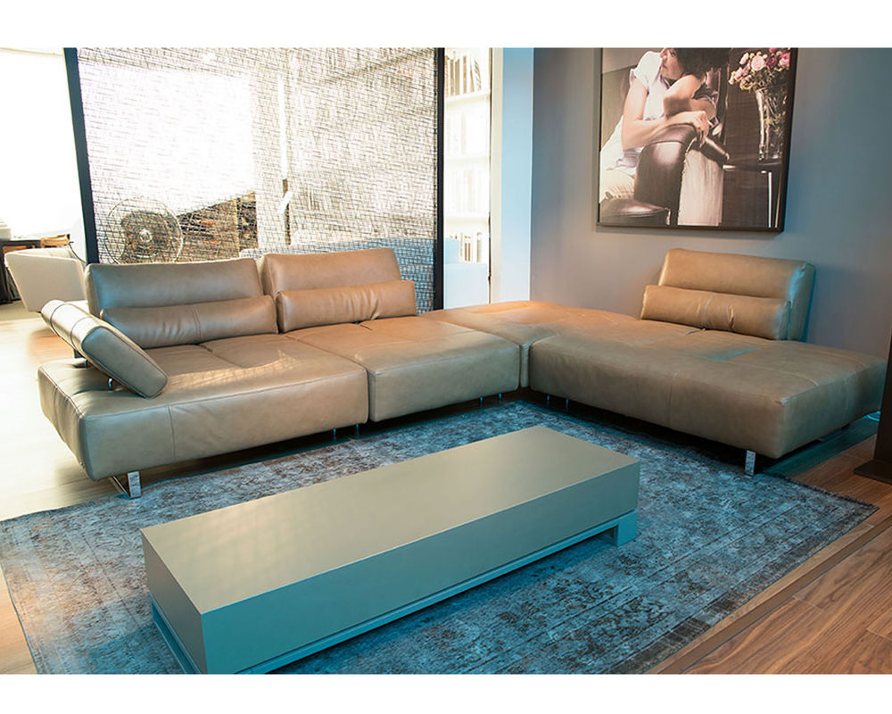 Ernesto B726 Top Grain Leather Sectional (Adjustable Seat Depth